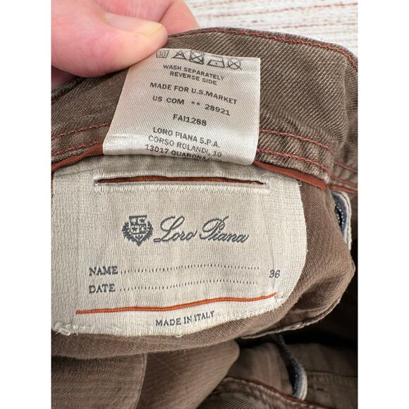 Loro Piana Linen Cotton Blend Straight Leg Jeans Mens 36 (33) Brown Made Italy - Picture 10 of 14